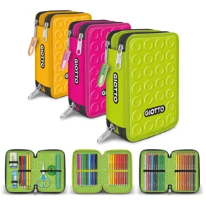 GIOTTO - Astuccio collezione stilnovo 3 zip in 3 colori assortiti